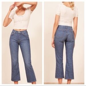 Reformation Striped Flare Jeans